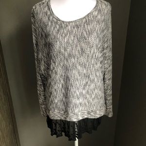 Lace trim sweater